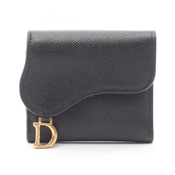 ディオール サドル ロータスウォレット ブランドオフ Dior レザー 三