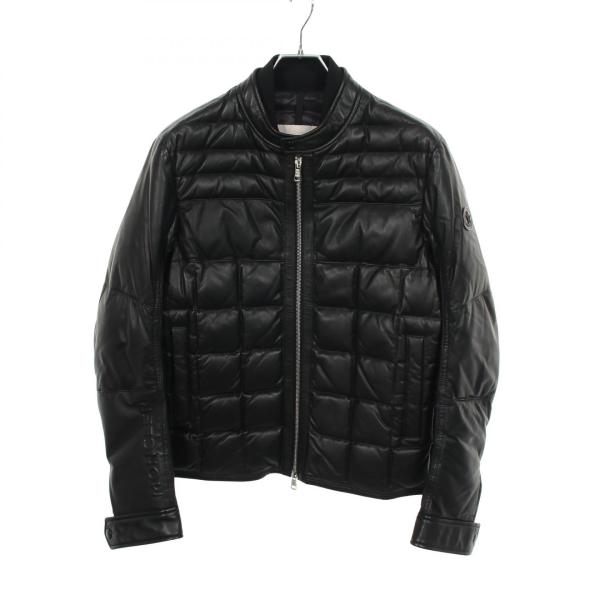 モンクレール MONCLER TRIONPHE ダウンジャケット 衣料品 アウター レザー メンズ ブラック系 1A52000 【中古】 MONCLER（モンクレール） TRIONPHE ブランドオフ レザー ダウン
