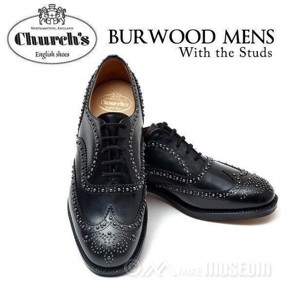 メンズ ウィングチップ チャーチ シューズ 2s Black 革靴 バーウッド2s Burwood 7012 Churchs Polished 2s Churchs レザー Binder Calf スタッズ 革靴 レザーソール 送料無料 Chr 7012 Mike Museum ヤフー店