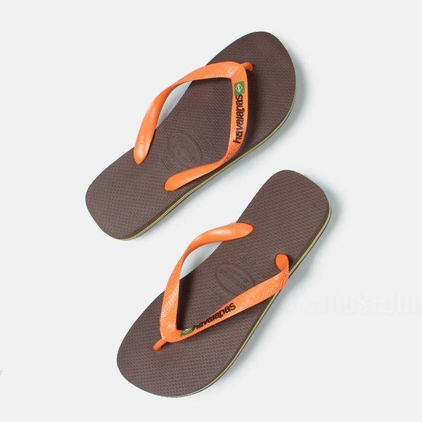 ハワイアナス Havaianas ビーチサンダル メンズ レディース Brazil Logo Sandal D Brown Orange 4304