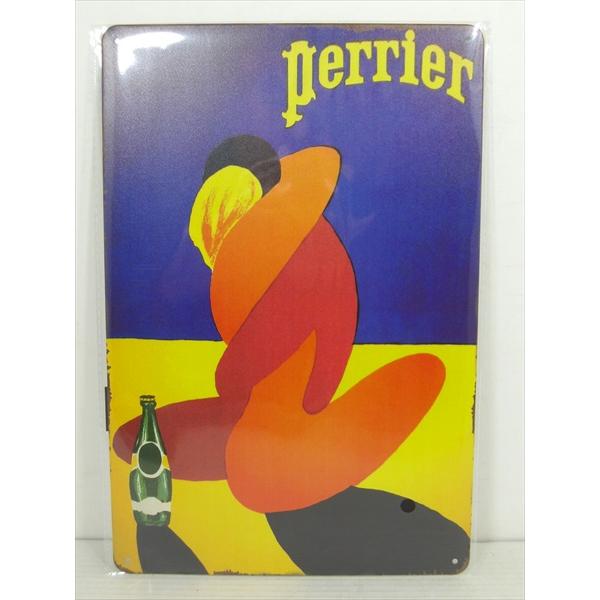 ペリエ/Perrier】Perrier イラスト 広告看板柄 ブリキ看板 ティン 