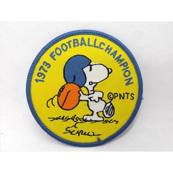 【ワッペン/patch】PEANUTS 1973 FOOTBALL CHAMPION 小 アイロンワッペン ワッペン アイロンパッチ ピーナッツ スヌーピー Snoopy アメ雑