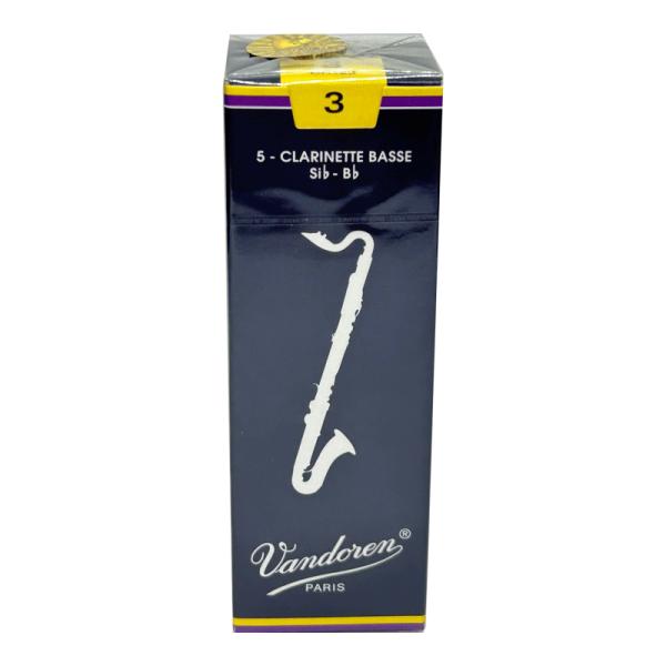 Vandoren クラリネットリード 青箱3番　3箱セット Vandoren トラディショナル 【硬さ:3】 (バスクラリネット用