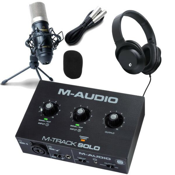 M-AUDIO オーディオインターフェース M-Track Solo + コンデンサーマイク MPM1000 + ヘッドホン KHP-001 セット  :0694318024980set1:三木楽器Yahoo!ショップ - 通販 - Yahoo!ショッピング