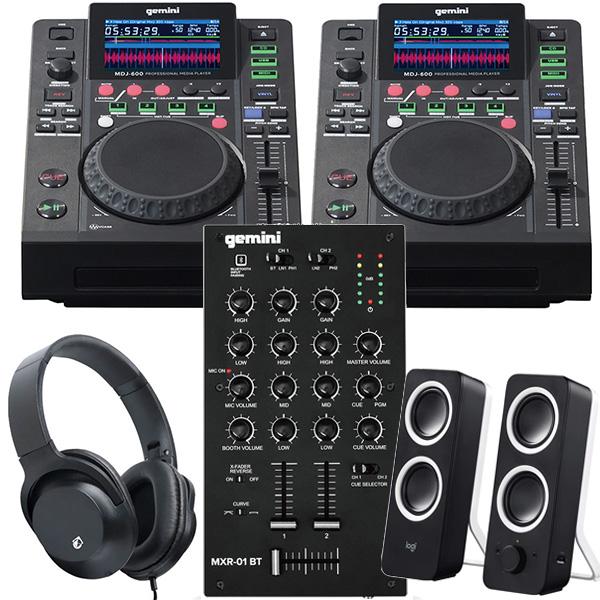 gemini ジェミナイ MDJ-600 ×2 + DJミキサー MXR-01 ヘッドホン KHP