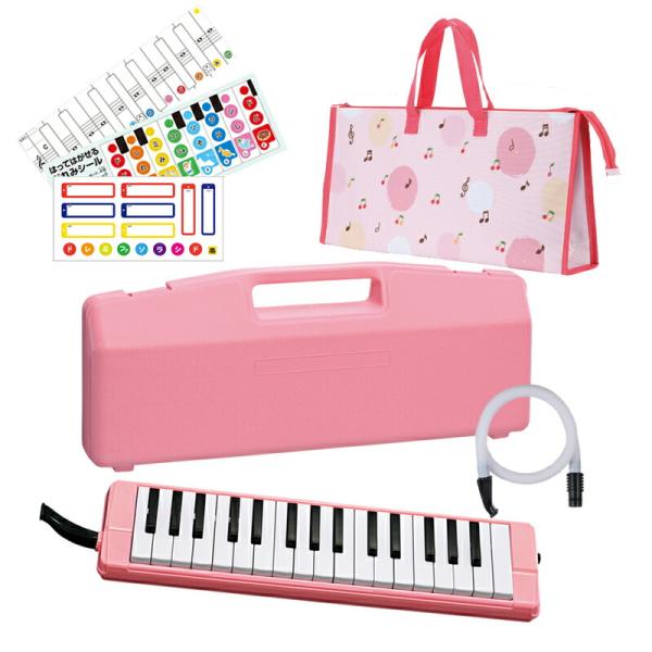 他サイト： 【オリジナルおなまえドレミシールプレゼント】ゼンオン C-32P ピンク (チェリー柄バッグセット) 鍵盤ハーモニカ 全音 ZENON PINKの商品画像