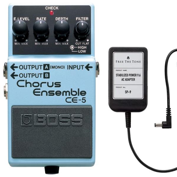 BOSS ボス CE-5 Chorus Ensemble コーラス + ACアダプター FREE THE TONE SP-9 セット
