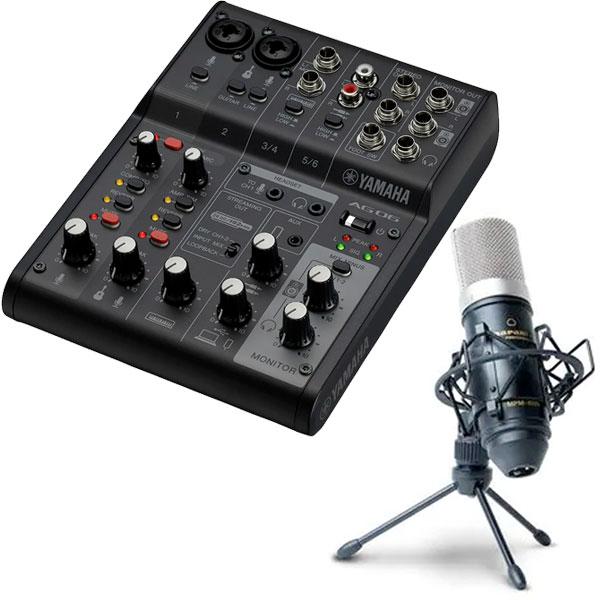YAMAHA ミキサー AG06MK2 B(黒) + コンデンサーマイクMPM1000 配信