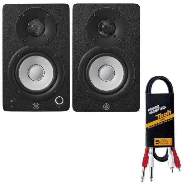 《在庫あり 即納可能》 パワード スピーカー スタジオ モニター YAMAHA ヤマハ HS4B ブラック ペア + RCA（ピン）- フォーン 1.5m ケーブル