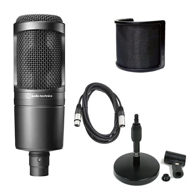 Audio-Technica AT2020 ポップガード XLRケーブル付き audio-technica コンデンサーマイク AT2020 + ポップガード XLR