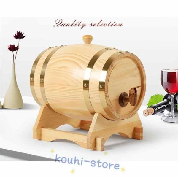 手作り：環境にやさしく安全な高品質を長期間使用できます。樽の内側はアルミホイルで裏打ちされており、ワインの漏れを効果的に防ぐことができます。絶妙な技量、繊細な質感、より使いやすい。オーク樽には4つのスタンド、1つのタップが付いているので簡単...