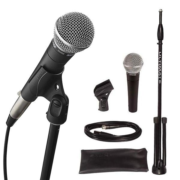 SHURE SM58-LCE+XLRケーブル+マイクスタンド付 セット SM58CN-BTS-A / 国内正規品 2年保証