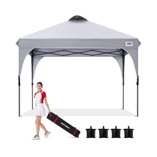 ABCCANOPY タープテント ワンタッチ 3段階調節 ベンチレーション 天井 2m/2.5m/3m アウトドア 簡単 大型 タープ テント