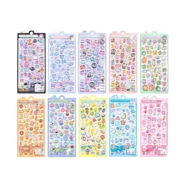 カートゥーン1/-/vrunyuoi11・【豊富なセット内容とデザイン】10枚セット 色：示されているように サイズ：約20*9.5CM 立体シールが10枚含まれており、それぞれに数十種類の異なるパターンがあり、さまざまなニーズを満たすこと...