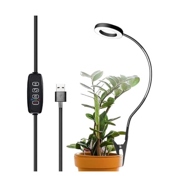 プロペット PROPET フレキシブルアーム 植物育成LEDライト クリップとピン2種の固定方法 USB 10段階調光可能 選べる3色