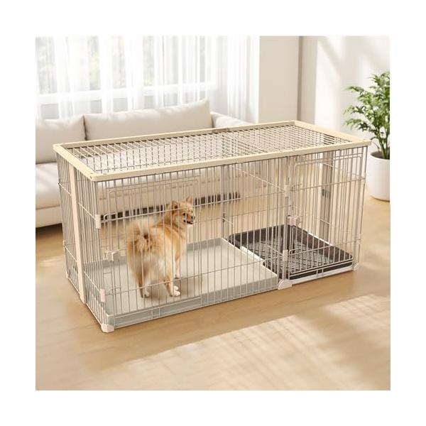 ナチュラル/-/Dc-145・Color:ナチュラル・【ゆったりとした空間】幅約145×奥行約68×高さ約70cmの広々としたサイズで、小型犬から中型犬、大型犬まで、成長に合わせて長くご使用いただけます。・【独立スペース設計】生活エリアとト...