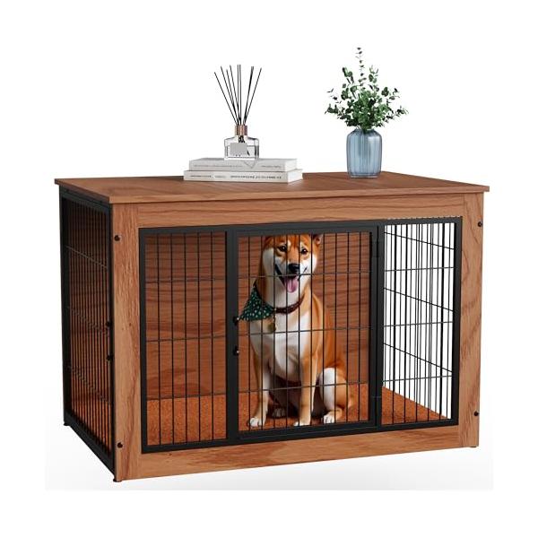 ブラウン/Mサイズ/PCR23-0161A・Color:ブラウンSize:Mサイズ・【豪華なペットハウス】広々とした空間は居住とトイレスペースに分けることができ、ペットに窮屈な思いをさせる事なく、日常のトイレ訓練やハウストレーニングに重要な...