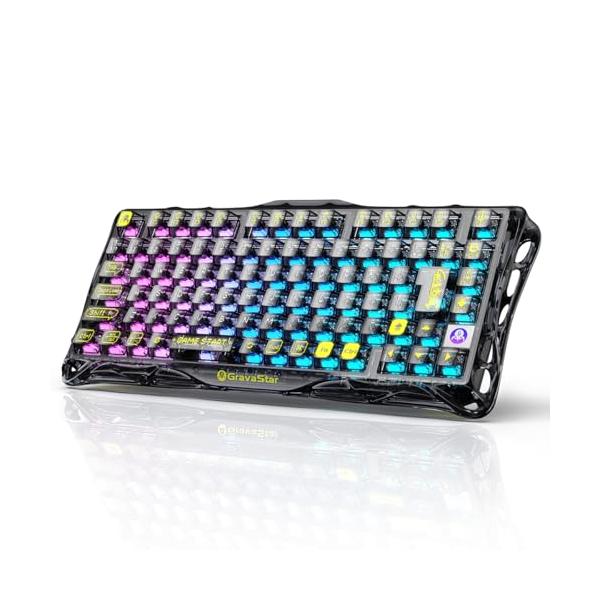GravaStar K1 Lite ゲーミングキーボード 日本語配列 無線 ワイヤレス 75%レイアウト テンキーレス ホットスワップ対応 ガス