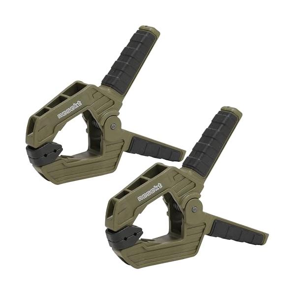 [ネセクト] スプリングクランプ 50mm(2インチ) ×2 超強力 幅広フレキシブルパッド 木工DIY キャンプ タープ [日本国内企画品]
