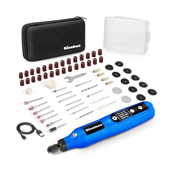 他サイト： Ginelson ミニルーター 5段変速 70PCS 18000RPM高速回転 照明ライト TYPE-C充電式 コードレス コンパクト 軽量 彫の商品画像