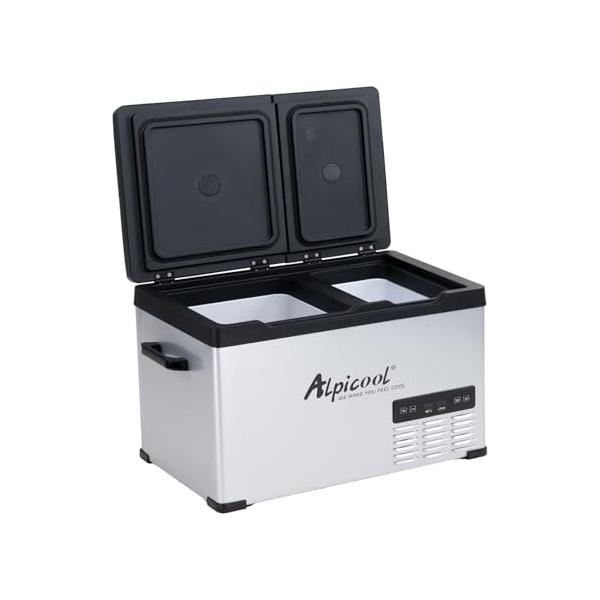 Alpicool 車載冷蔵庫 23L ポータブル冷蔵庫 2室独立温度制御