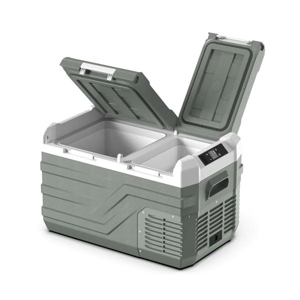 車載冷蔵庫 2室 23L ポータブル冷蔵庫 独立温度制御 2フタ開き 大容量 車載冷蔵庫 2室 23L ポータブル冷蔵庫 独立温度制御 2フタ開き