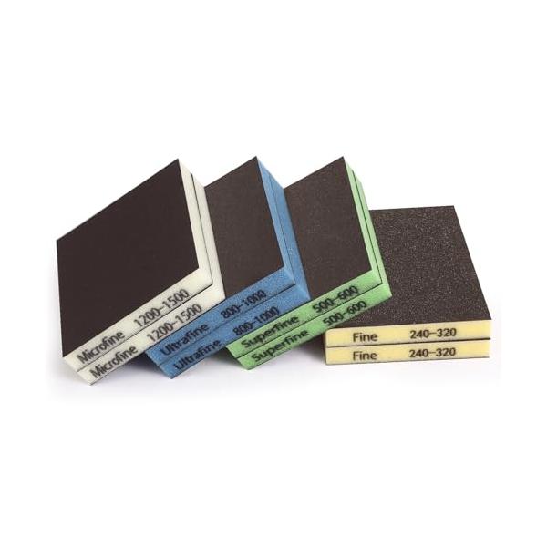 MORLARCO スポンジ サンドペーパー 120×98×13mm スポンジヤスリ 8枚セット 4種類 (Fine/Superfine/Ultr