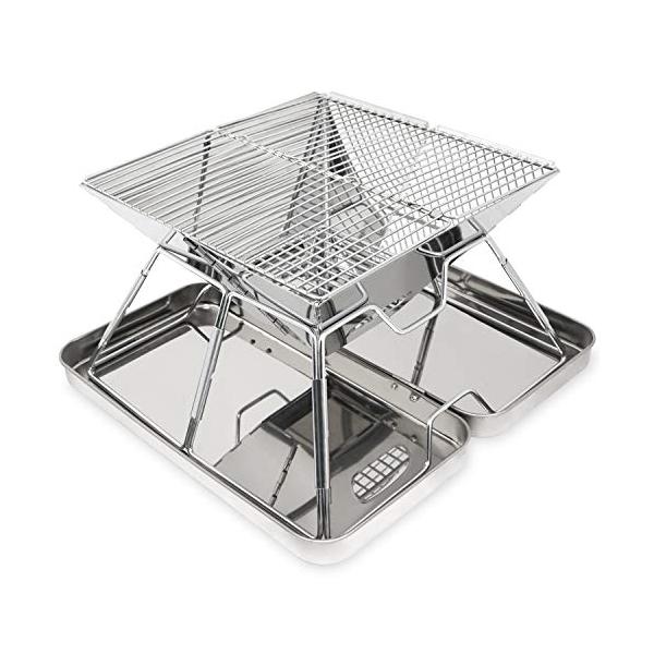 他サイト： MOON LENCE バーベキュー コンロ 焚き火台 折りたたみ ステンレス製 2-4人用 コンパクト 軽量 bbq アウトドア キャンプ 収納の商品画像