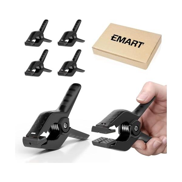 EMART スプリングクランプ 強力クリップ 6個 背景布クリップ 固定クランプ 最大の挟める幅約5cm 滑り止め DIY固定/撮影スタンド/写