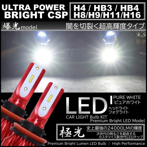 24000LM 爆光LED 6000K ハイスペック H4/H8/H9/H11/H16/HB3/HB4 LEDヘッドライト LEDフォグランプ  オールインワン CSPチップ ホワイト フォグ :24000lmH8911166000k:ITEM SHOP 通販 