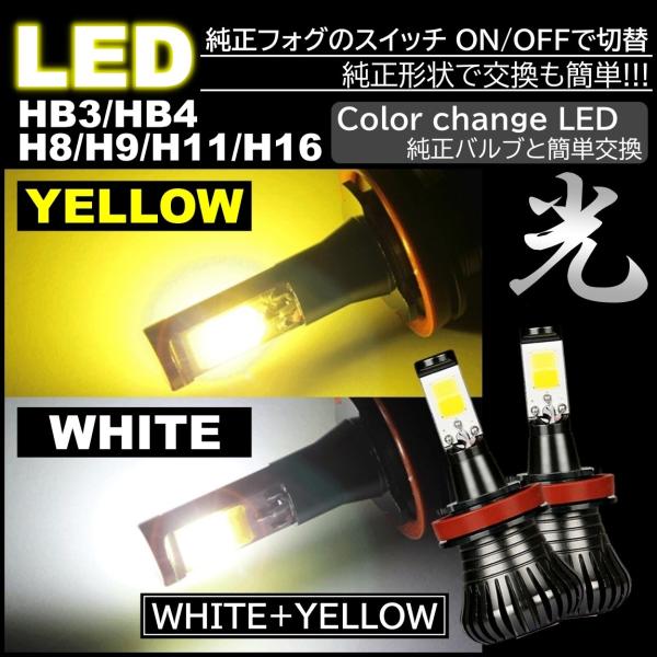 爆光 LED バルブ 黄色 イエロー HB4 HB3 フォグランプ 車 高輝度 通販