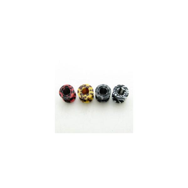 ボディピアス アクリル製カラフルトンネル 豹柄 ゼブラ柄 atn001