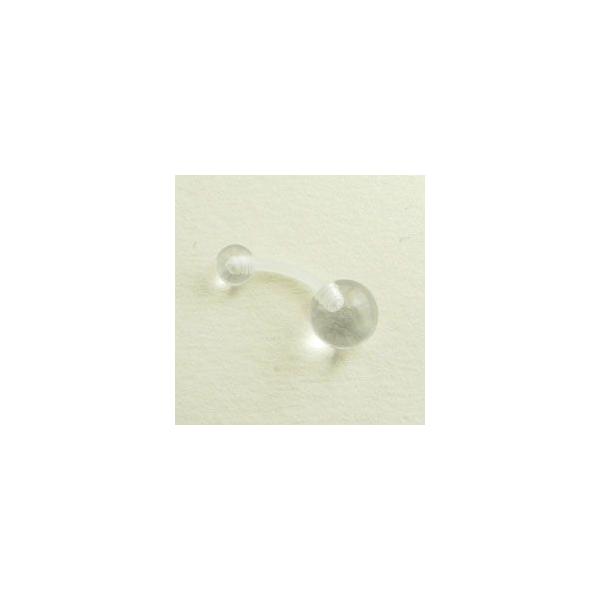 ボディピアス アクリルボール シリコンシャフト バナナバーベル カーブドバーベル １４G cb506