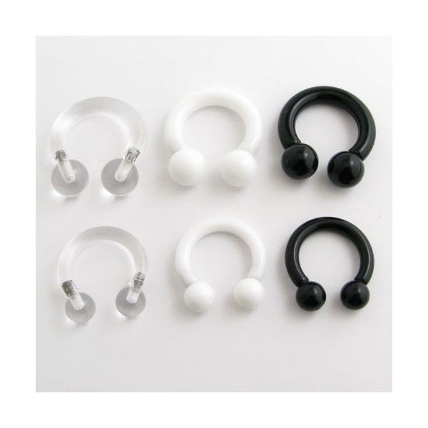 ボディピアス アクリルサーキュラーバーベル ６ｇ ８ｇ ３カラー sb1001