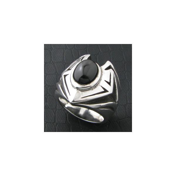 ハンドメイド シルバーリング 黒い石付き imgrc0081725253.jpg
