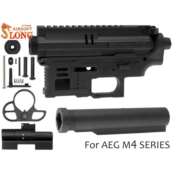★☆★ 5,500円以上ご購入で送料無料 ★☆★[素材＋ライトニングホール多用デザインで超軽量化]●商品名 ： SLONG AIRSOFT ナイロンファイバー M4 軽量ボディキット for AEG M4●商品番号 ： SL-ABP-007...
