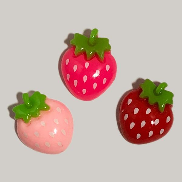 全3色 苺 いちご デコパーツ スイーツデコ 赤 薄ピンク 濃ピンク2個　50円サイズ：　平均 約1.5cm×1.8cm（15mm×18mm ）☆ご希望のカラーを選んでください☆A： 薄ピンク  2個B： 濃ピンク 2個C： 赤 2個※お色...