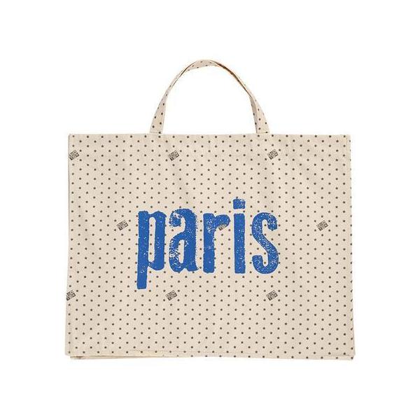 BONTON ブルー Paris ビッグ トートバッグ コットン フランス パリ 