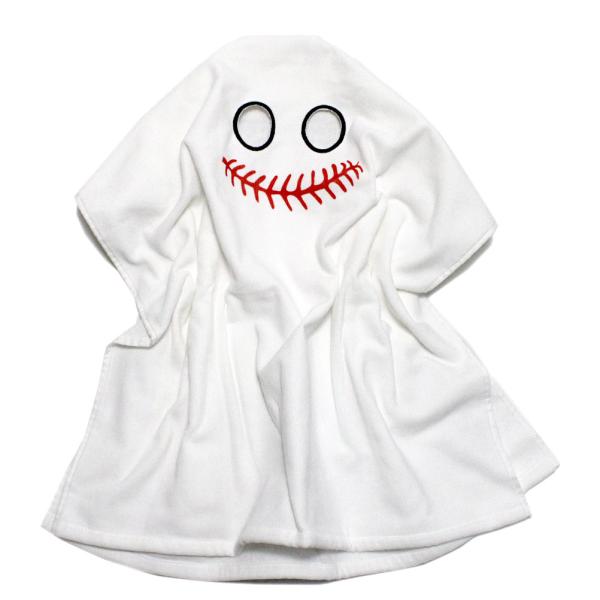 THE PARK SHOP ザ・パークショップ“ザ・パークショップ”のGHOST バスタオル・目を出せる目出し付きデザインがユニークなバスタオル・柔かい手触りのコットン素材を使用・左右でギャップのあるデザインが魅力・裏面端にネームタグ付き関...