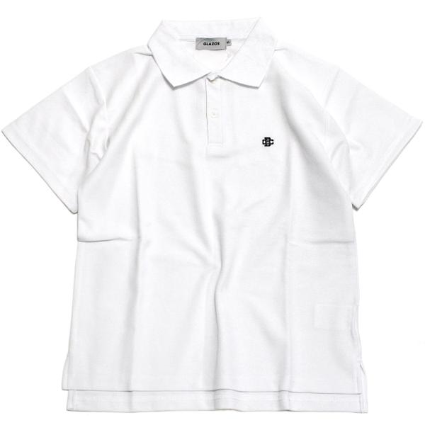 GLAZOS グラソス“グラソス”の【吸水速乾】カノコ・ワンポイント刺繍半袖ポロシャツ・胸元にワンポイント刺繍を施したミニマルなデザイン・吸水速乾機能があるカノコ素材のポロシャツ・きれいめにもカジュアルにも着こなせる便利なアイテム・ややゆと...
