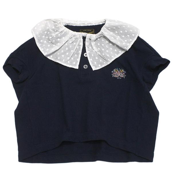 セール 「50%OFF」 半袖Tシャツ "ゴートゥーハリウッド" カノコ フリフリ ポロシャツ 4NV紺