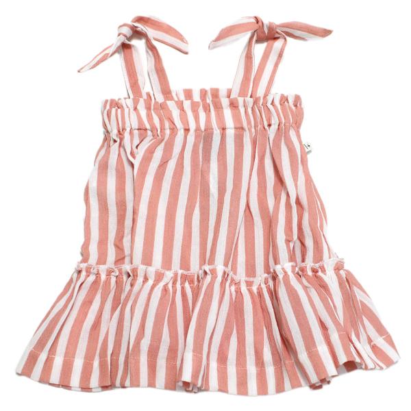 1＋in the family ワンモア イン ザ ファミリー“ワンモア イン ザ ファミリー”のARAIA  ストライプワンピース・通気性が良く軽い着心地のコットン100%・夏のビーチやおでかけに映えるストライプ柄・たっぷりのギャザーで存...