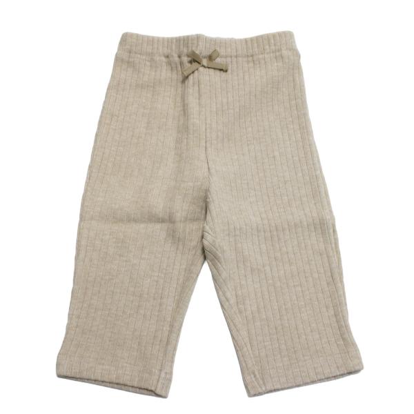 maarook マルーク“マルーク”のパウダーリブニットbabyパンツ・コーディネートしやすいシンプルなリブパンツ・柔らかな肌触りで伸縮性に優れたリブニット・ウエストのリボンがワンポイント・同素材の長袖Tシャツ（maa1155117012）...