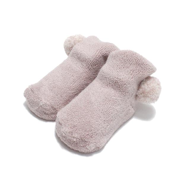 mocmof モクモフ“モクモフ”のベビー パイル ソックス(COLORS)・柔らかなペールトーンのベビーソックス・サイドのポンポンがポイント・足裏にはすべり止め付き・柔らかな穿き心地で、通年使えるパイル素材関連キーワード:ベビー BABY...