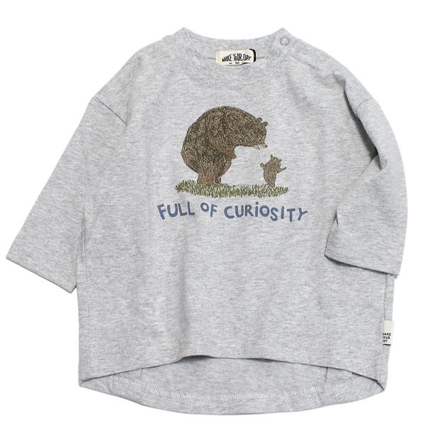 make your day メイクユアデイ“メイクユアデイ”のくまの親子ラウンドTシャツ(baby)・優しいタッチのくまのイラストをプリント・ゆったり着れるラウンドシルエット・着丈に前後差をつけ、バックにはタック入り・柔らかな着心地の綿素材...