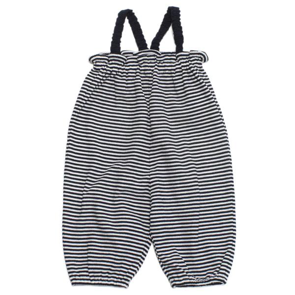 make your day メイクユアデイ“メイクユアデイ”のベビーサスパンツ・裾ゴム入りで丸みのあるシルエット・肩紐付きでアクティブなベビーにも◎・トップスを選ばないベーシックなボーダー・伸縮性があり肌なじみのいい素材感関連キーワード:b...