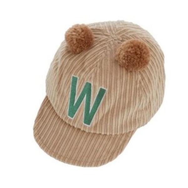 Ocean＆Ground オーシャン＆グラウンド“オーシャン＆グラウンド”のベビーベースボールCAP・ポンポンの耳が愛くるしいベビーキャップ・コーデュロイ素材のベースボールキャップです・後頭部裏の平ゴム仕様被りやすい・コーディネートのアクセ...