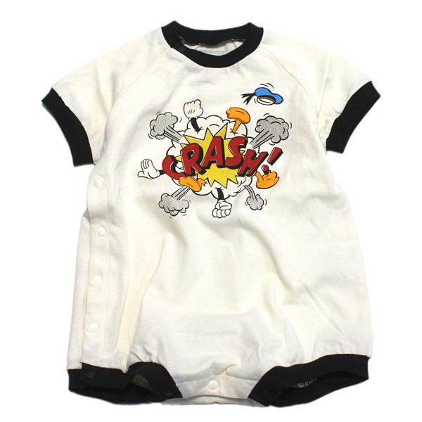 Ocean＆Ground オーシャン＆グラウンド“オーシャン＆グラウンド”のNICE!FIGHT!プリントロンパス・ポップなデザインのロンパース・ユニークなプリントデザイン・肌なじみのいい綿100%・股下はスナップボタン開きでお着換え簡単・...