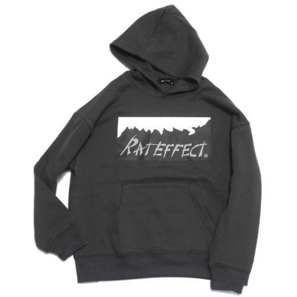 RAT EFFECT ラットエフェクト“ラットエフェクト”のRATEFFECT　MOUNTAIN裏起毛フーディ・ゆとりのあるビッグシルエットフーディ・軽くて暖かな着心地の裏起毛を使用・フロントにはアウトドアライクなプリントをON・ストリート...