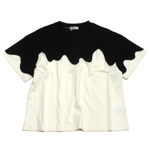 セール 「50%OFF」 半袖Tシャツ "ユニカ" バイカラーT ブラック×オフ(42)